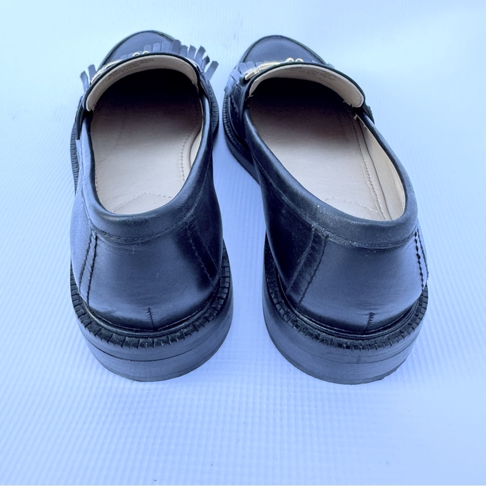 Sam Edelman Black Loafers with Gold Accent - Picture 6 of 8